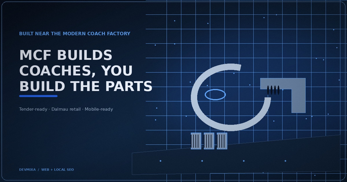 Website design company near the Modern Coach Factory in Rae Bareli building a site for an ancillary parts supplier