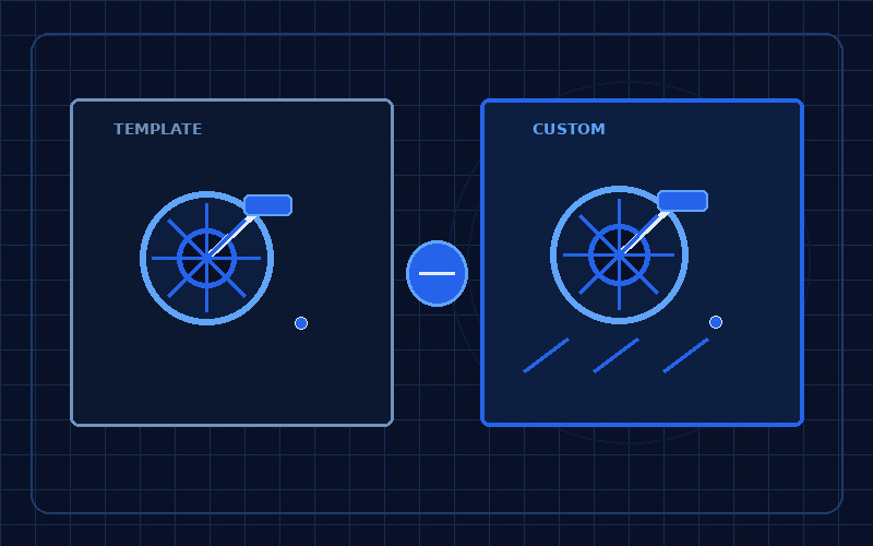 Generic template website versus custom website comparison for a Sagar til oil mill business