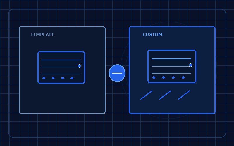 Custom website versus generic template comparison for a Sehore Ashta mandi trading business